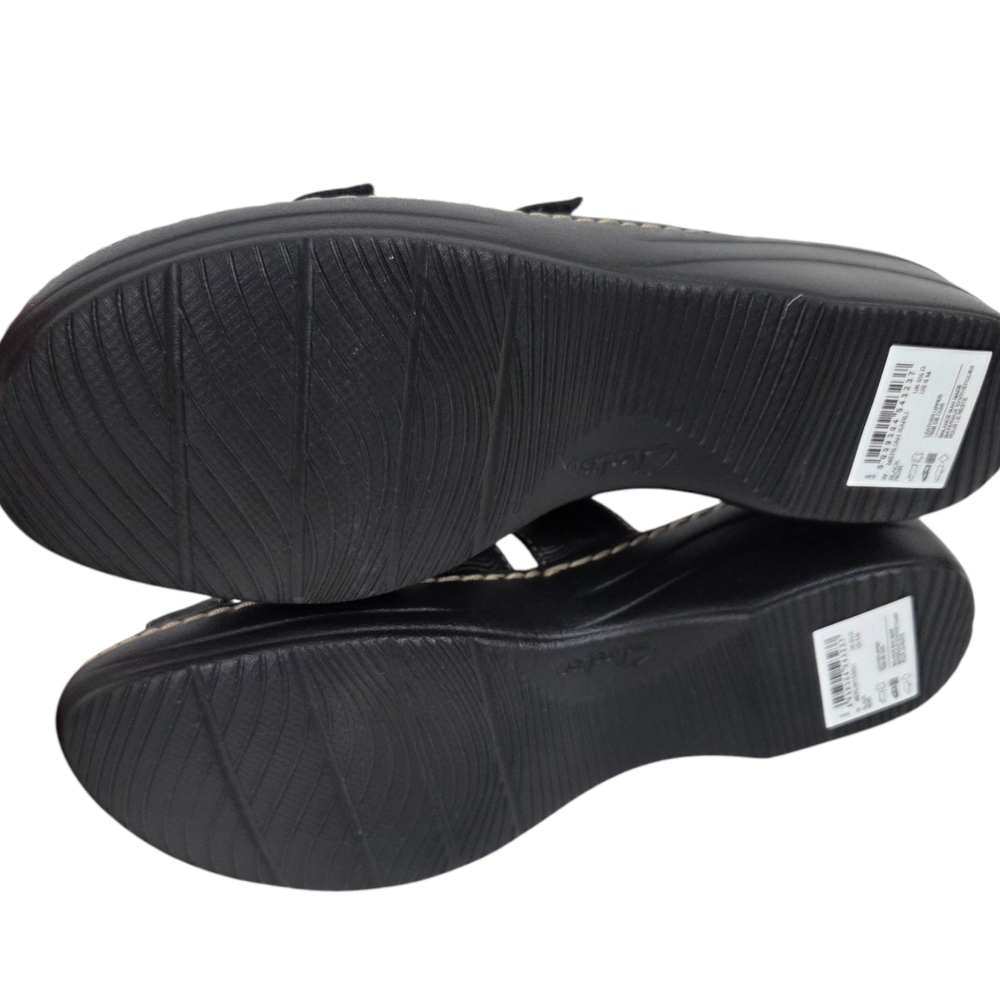 Clarks Merliah Karli Leather Slip On Sandals NEW Black Womens 8 Comfort Mule - Picture 9 of 10